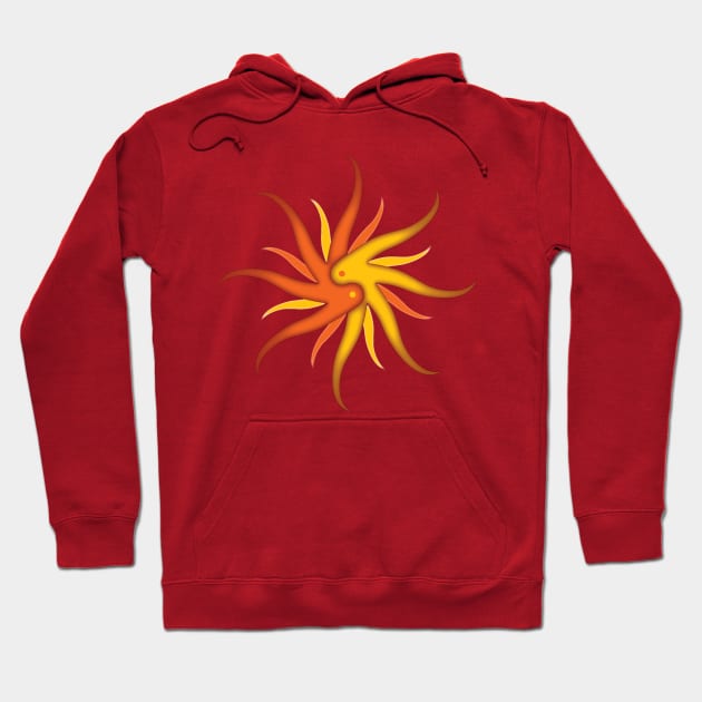 Yin Yang Sunburst Hoodie by RudDesigns